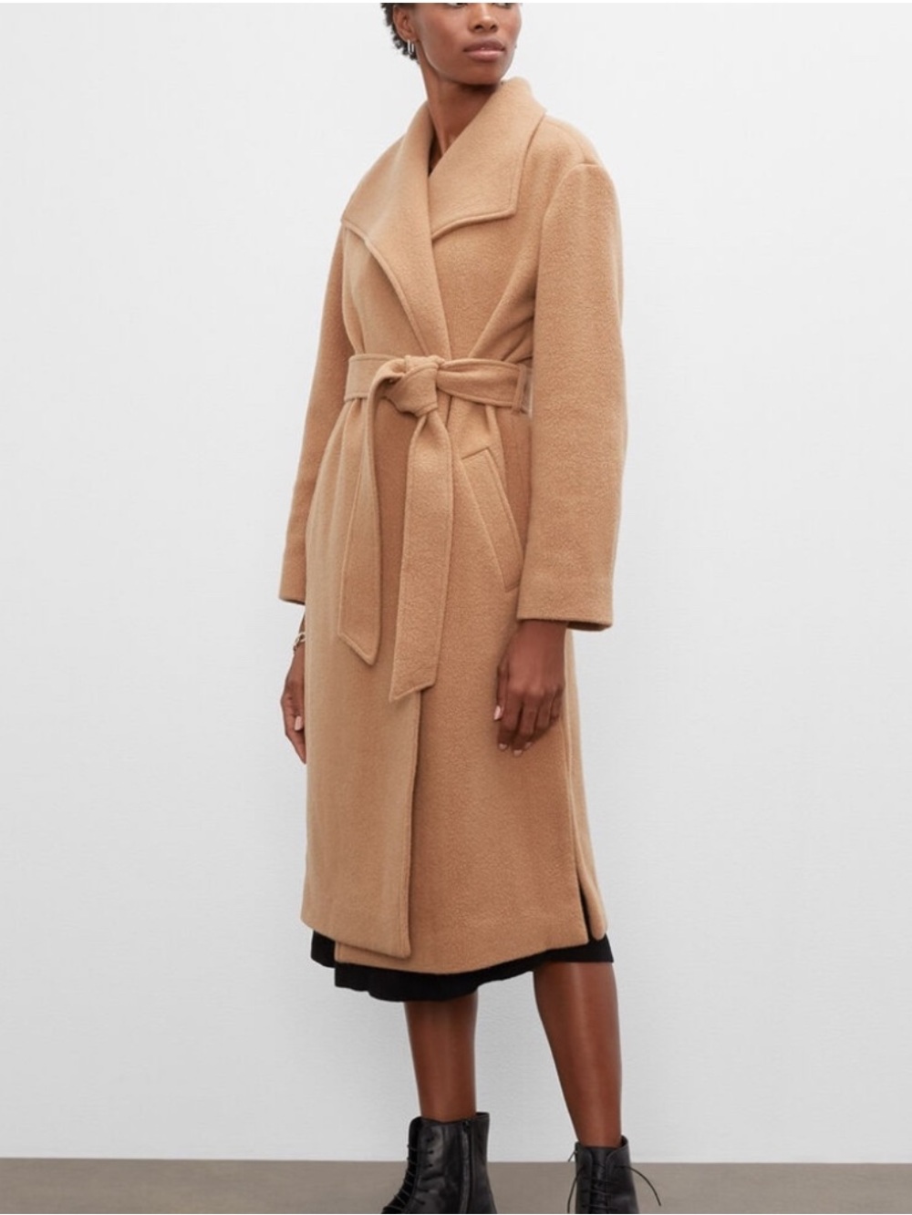 Club Monaco Camel Plush Cardigan Coat